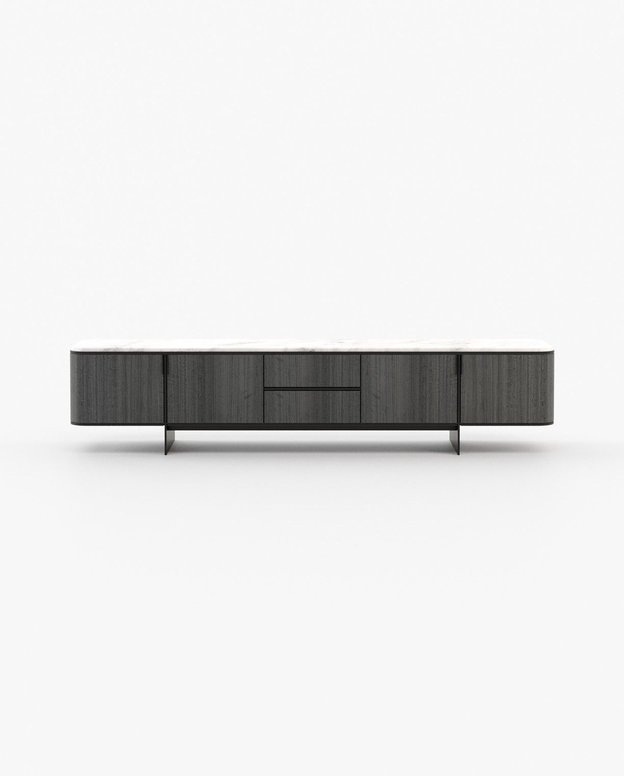 Laskasas DEAN Media Unit Grey Eucalyptus Veneer Matte - Araco Interiors