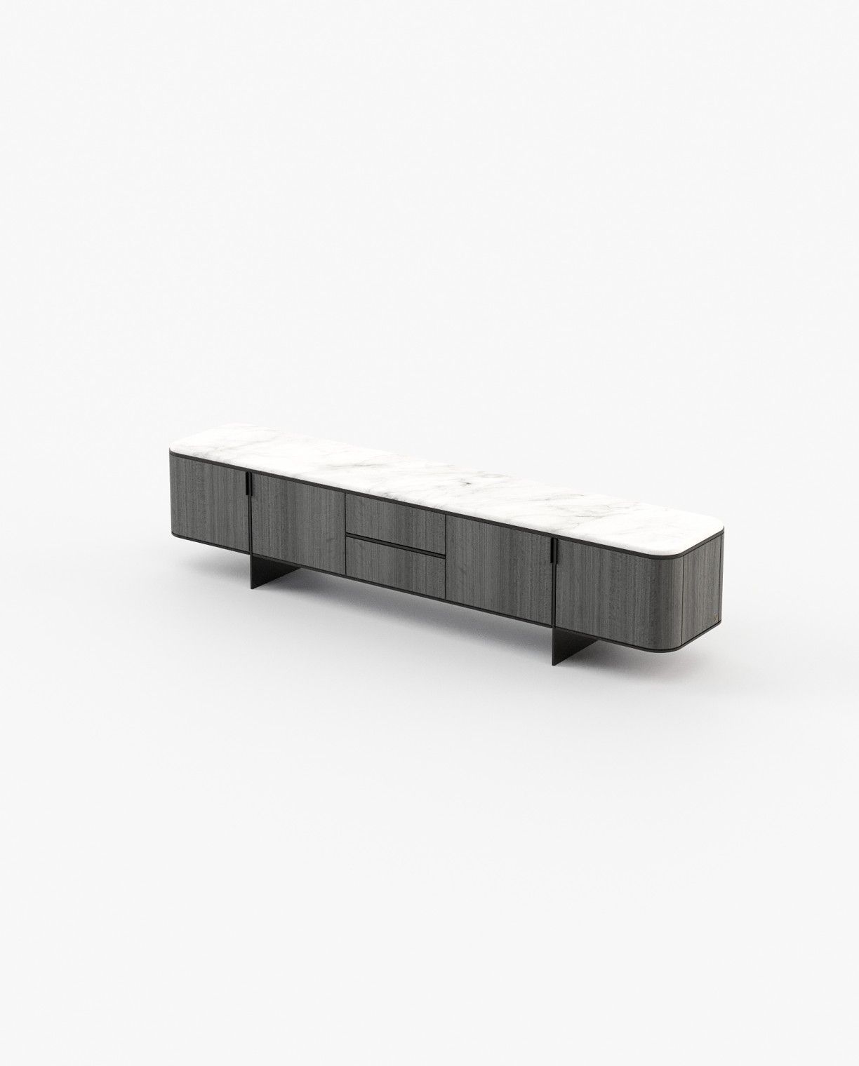 Laskasas DEAN Media Unit Grey Eucalyptus Veneer Matte - Araco Interiors