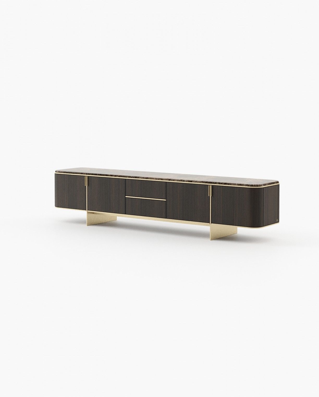 Laskasas DEAN Media Unit Smoked Oak Veneer Matte - Araco Interiors