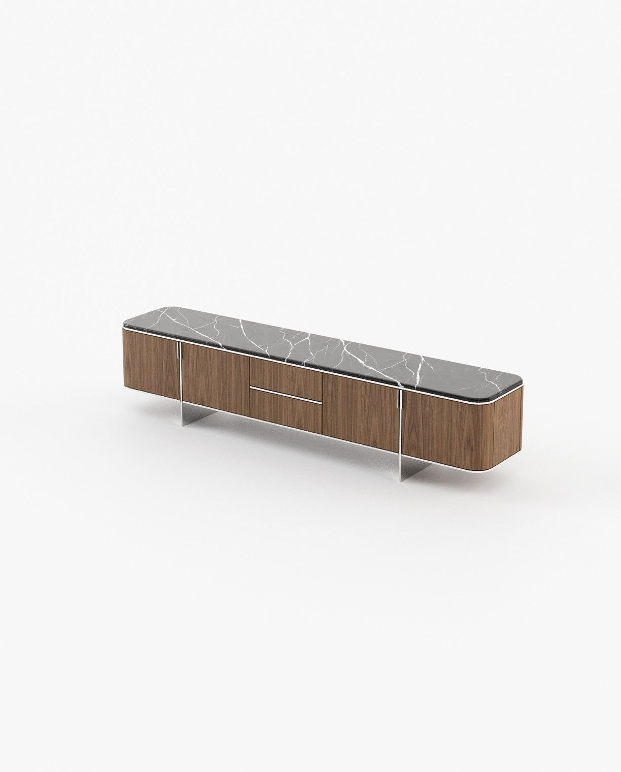 Laskasas DEAN Media Unit Walnut Veneer Matte - Araco Interiors