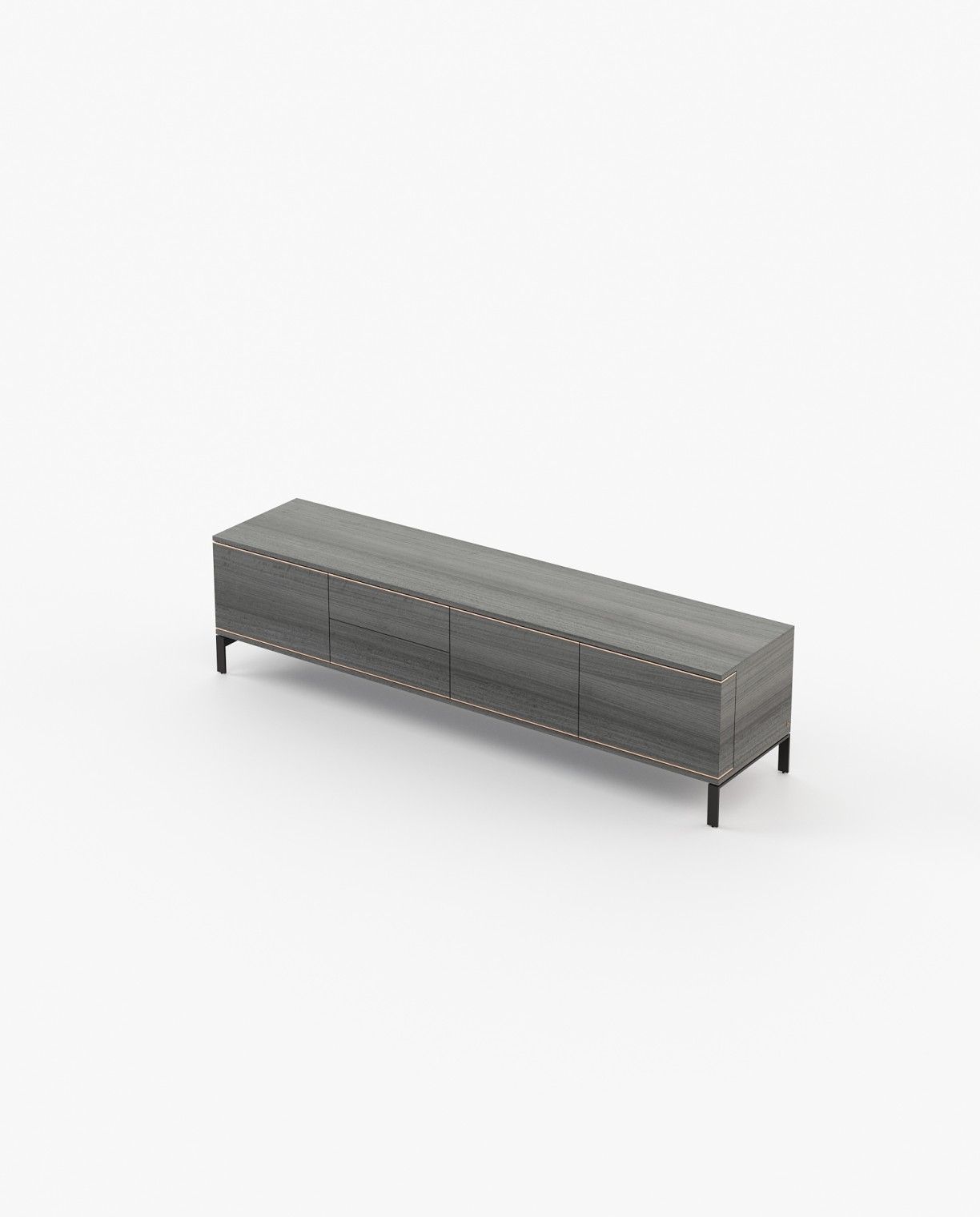 Laskasas DENER Media Unit Grey Eucalyptus Veneer Matte - Araco Interiors