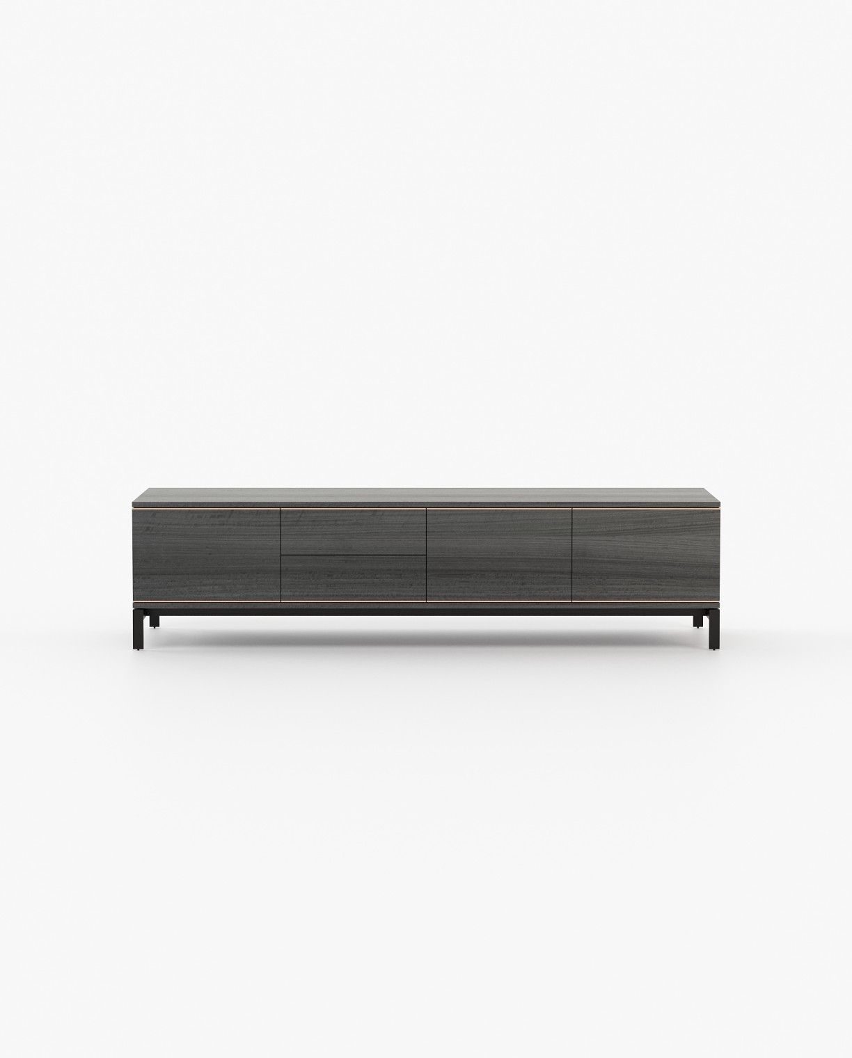 Laskasas DENER Media Unit Grey Eucalyptus Veneer Matte - Araco Interiors