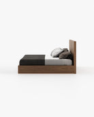 Laskasas DUANE Bed & Headboard Walnut Veneer Matte - Araco Interiors