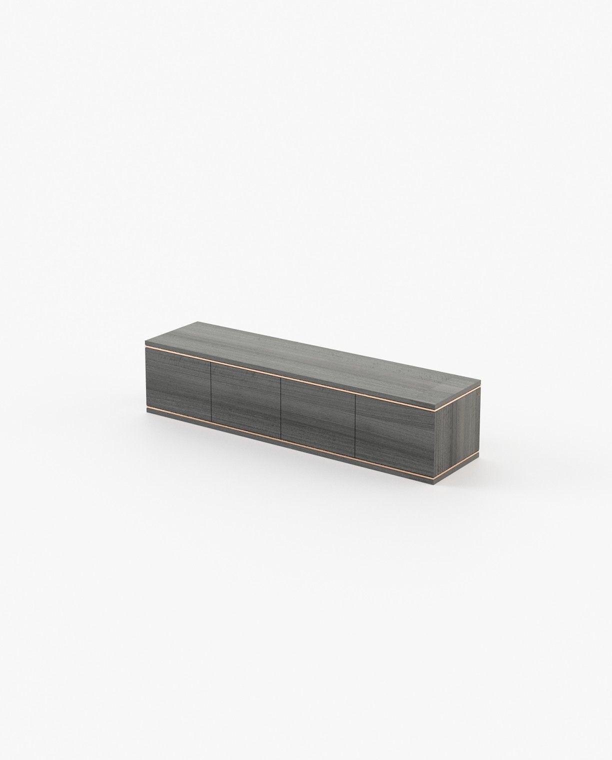 Laskasas DUANE Media Unit Grey Eucalyptus Veneer Matte - Araco Interiors