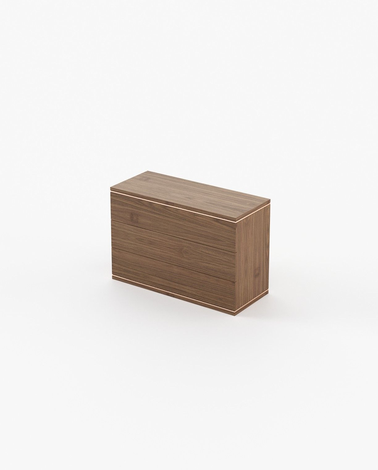 Laskasas DUANE Set of 3 Chest of Drawers Walnut Veneer Matte - Araco Interiors