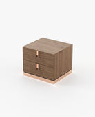 Laskasas EMILY Bedside Cabinet & Table Walnut Veneer Matte - Araco Interiors