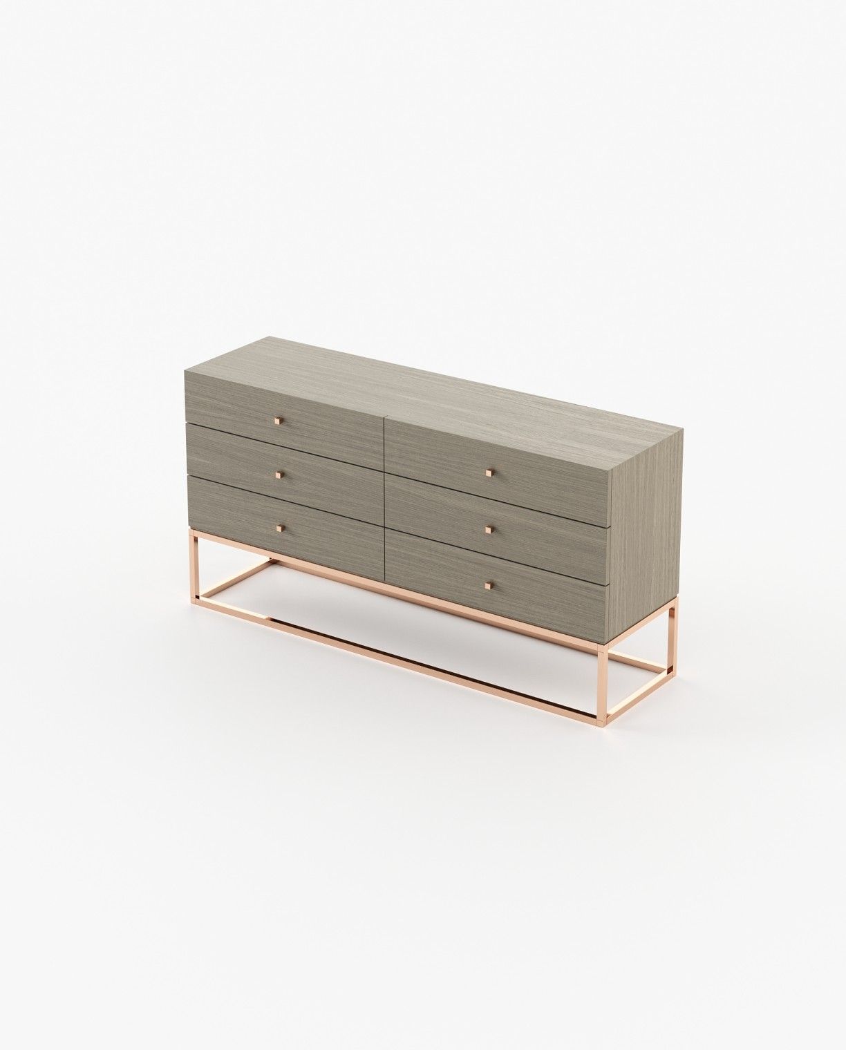 Laskasas ESTER Set of 6 Chest of Drawers Aged Oak Veneer Matte - Araco Interiors
