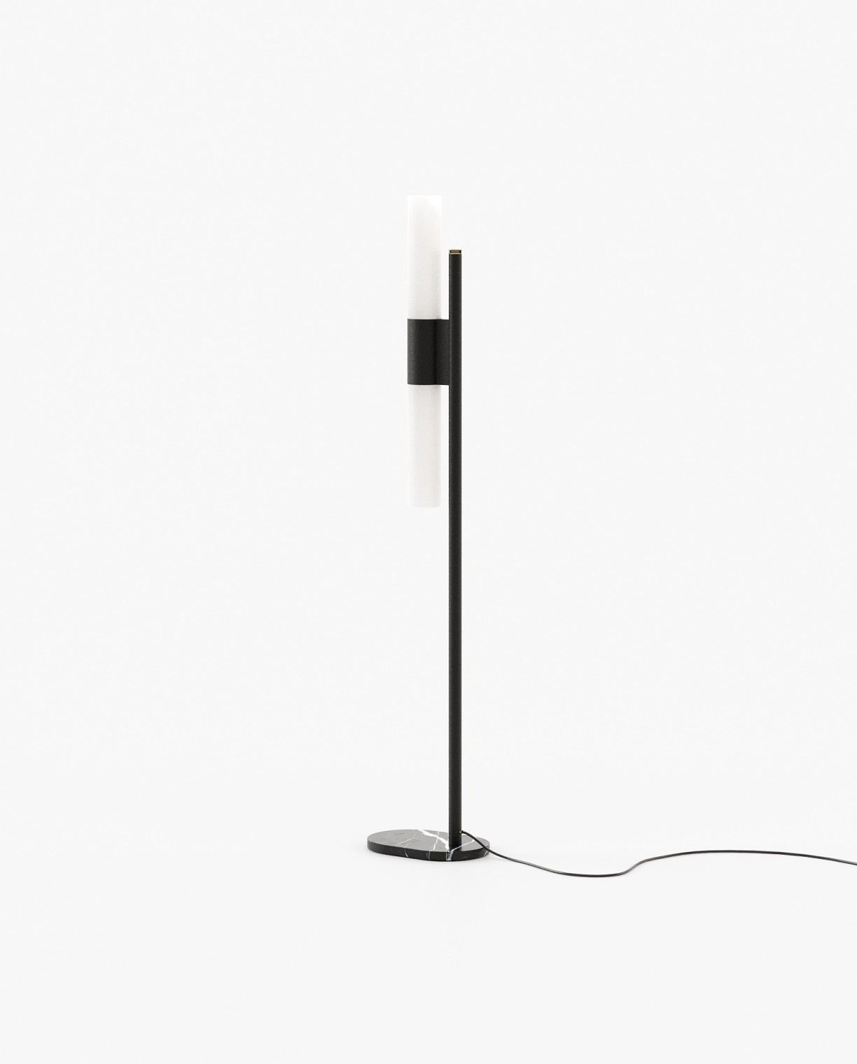 Laskasas EVANS Floor Lamp Nero Marquina Polished Marble - Araco Interiors