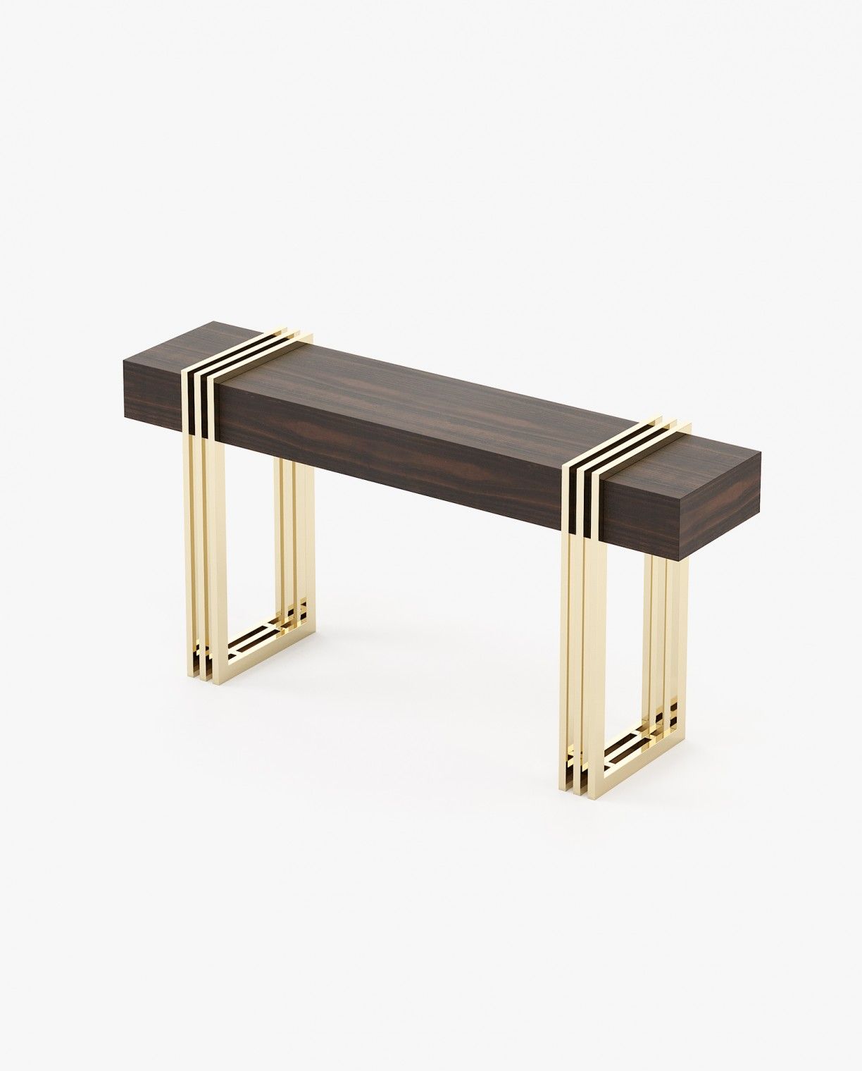 Laskasas EVELYN Console Table Smoked Eucalyptus Veneer Matte - Araco Interiors