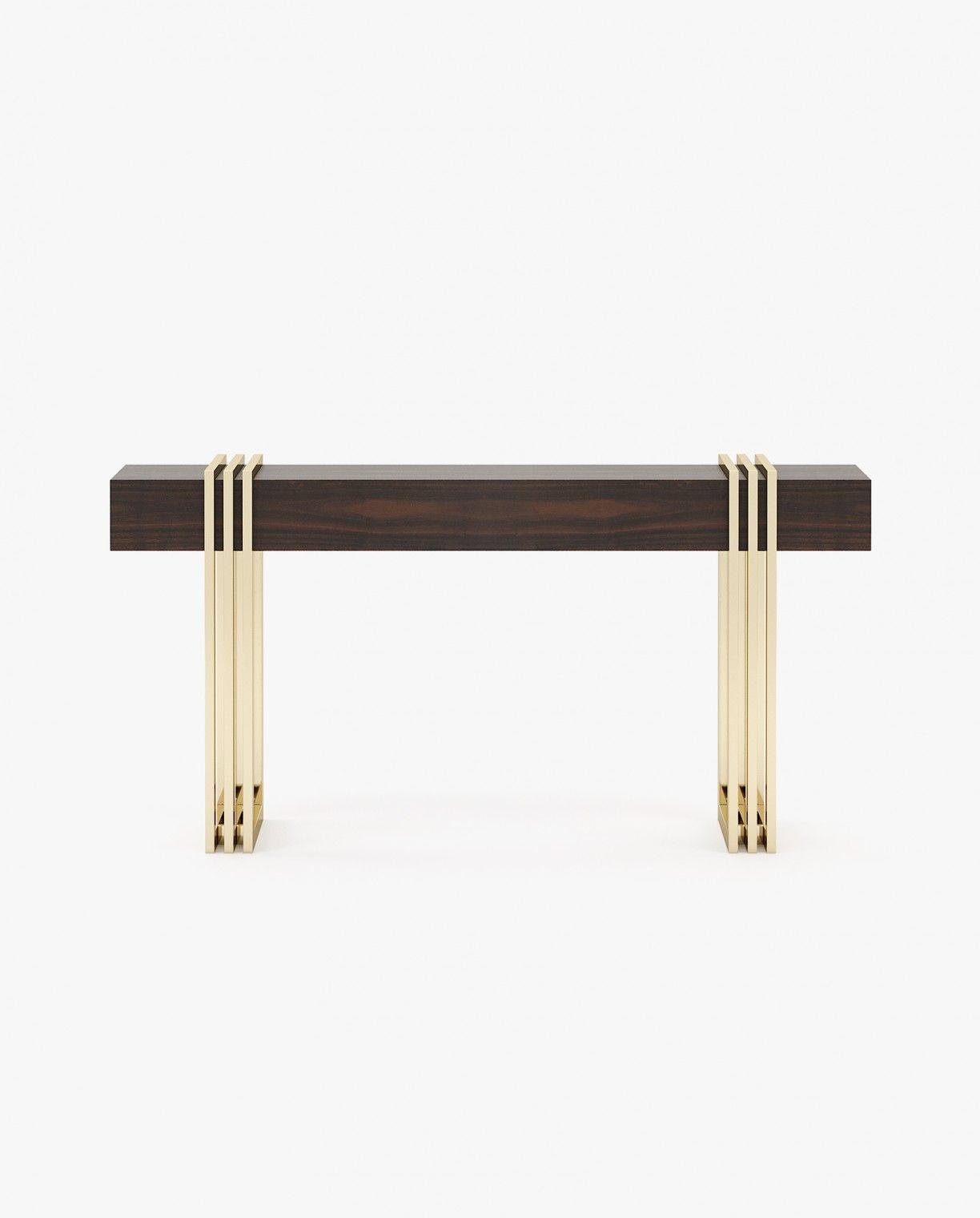 Laskasas EVELYN Console Table Smoked Eucalyptus Veneer Matte - Araco Interiors