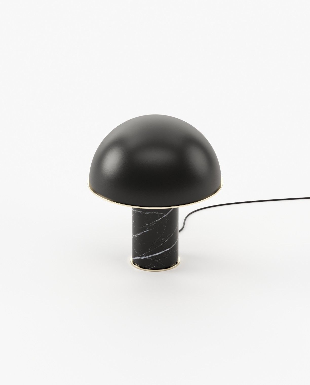 Laskasas FRANKLIN Table & Desk Lamp Nero Marquina Polished Marble - Araco Interiors