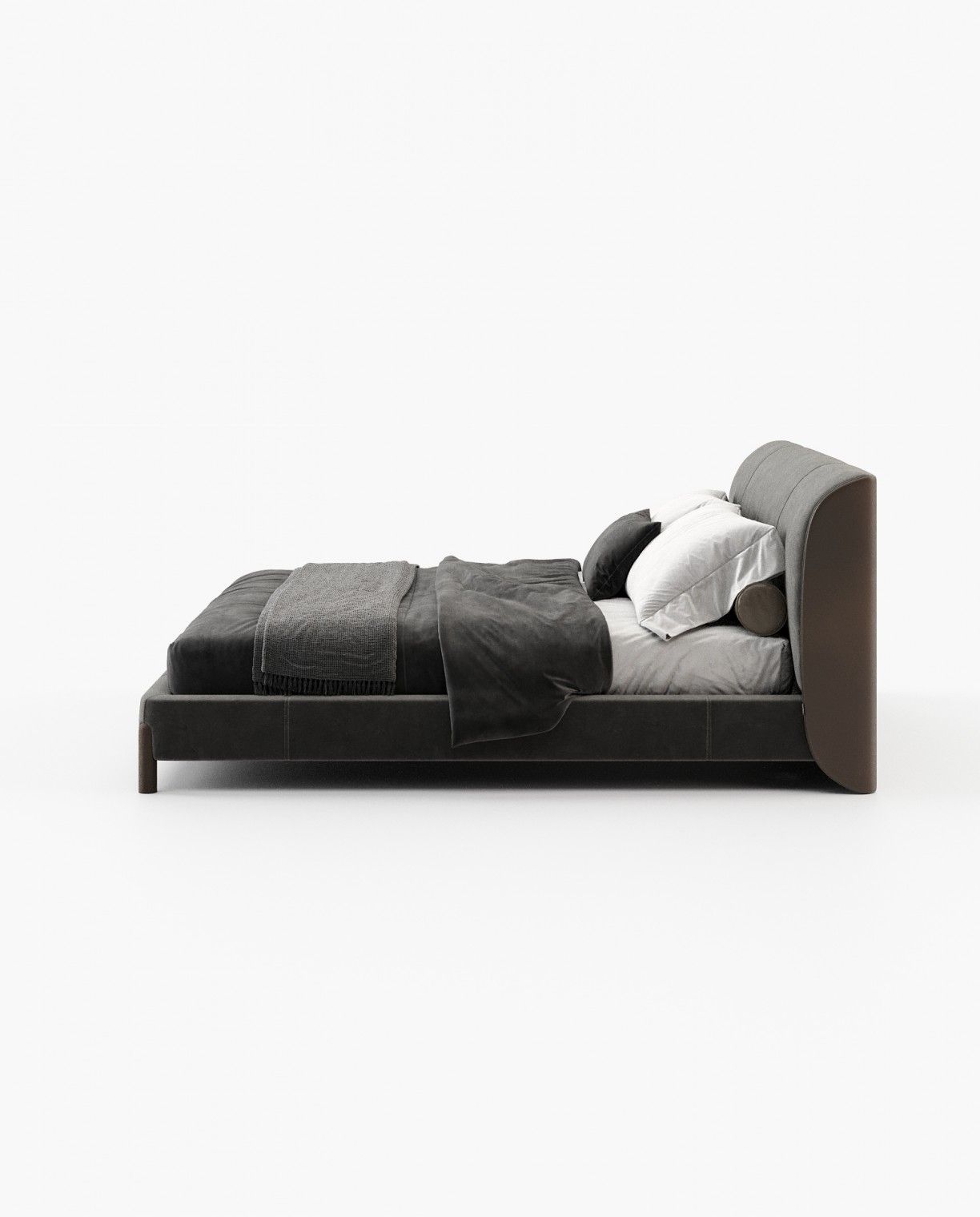 Laskasas GRAY Bed & Headboard Vienna Anthracite - Araco Interiors