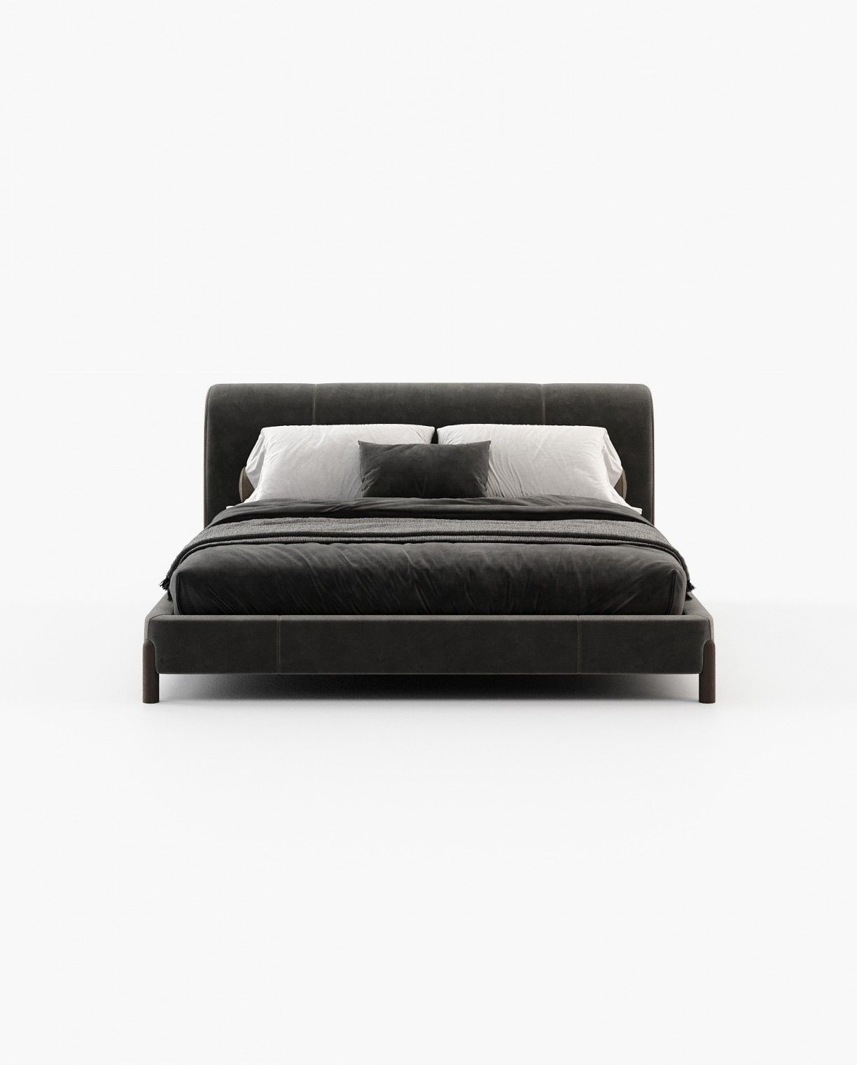 Laskasas GRAY Bed & Headboard Vienna Anthracite - Araco Interiors