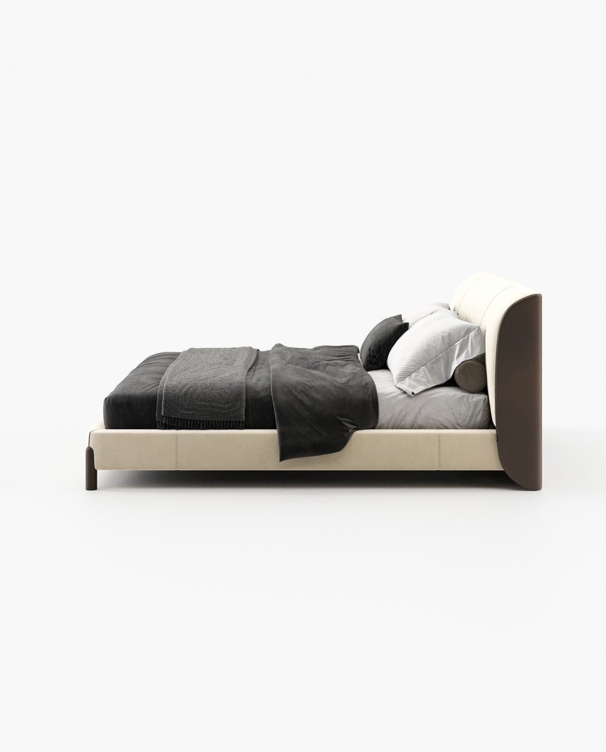 Laskasas GRAY Bed & Headboard Vienna Cream - Araco Interiors