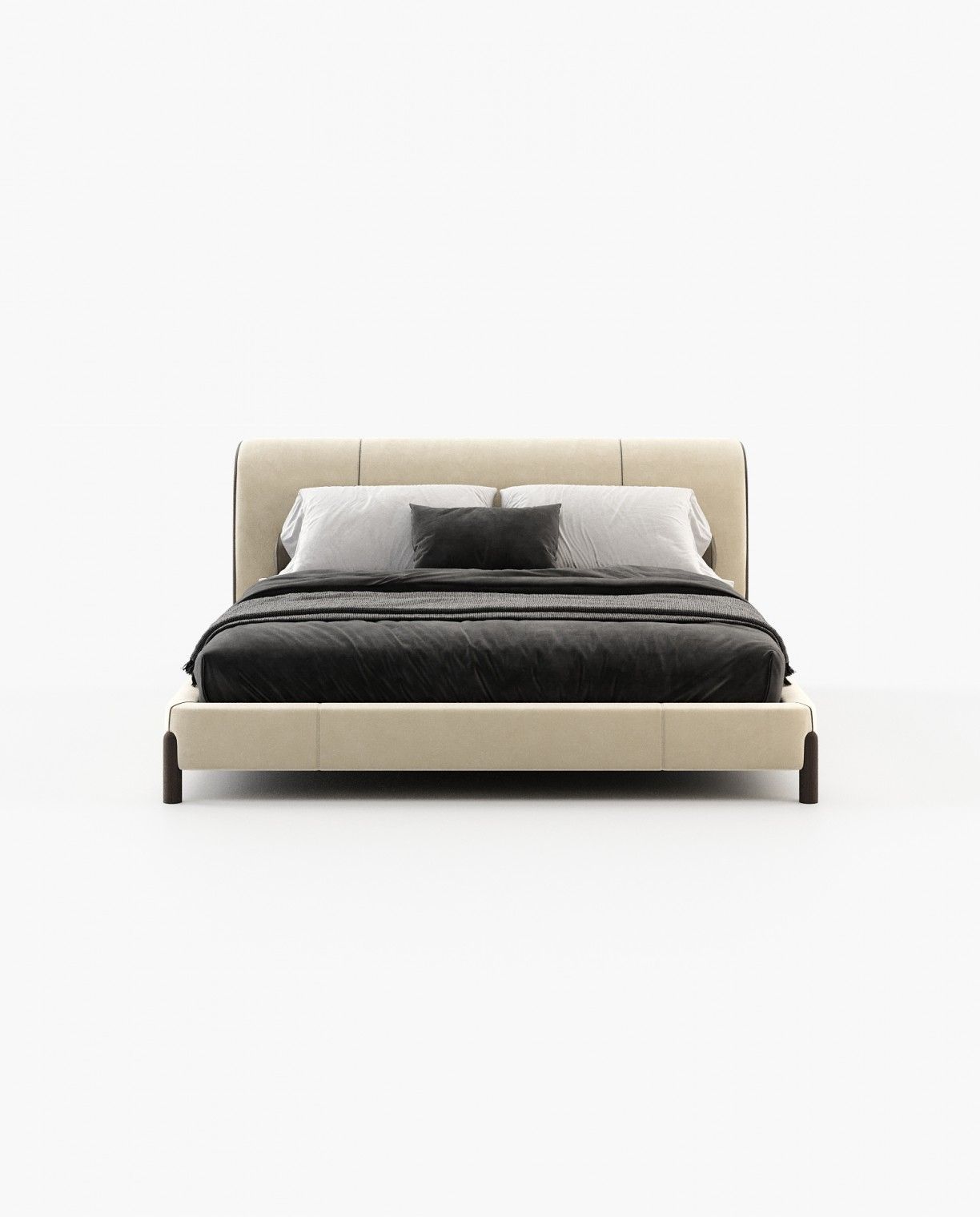 Laskasas GRAY Bed & Headboard Vienna Cream - Araco Interiors