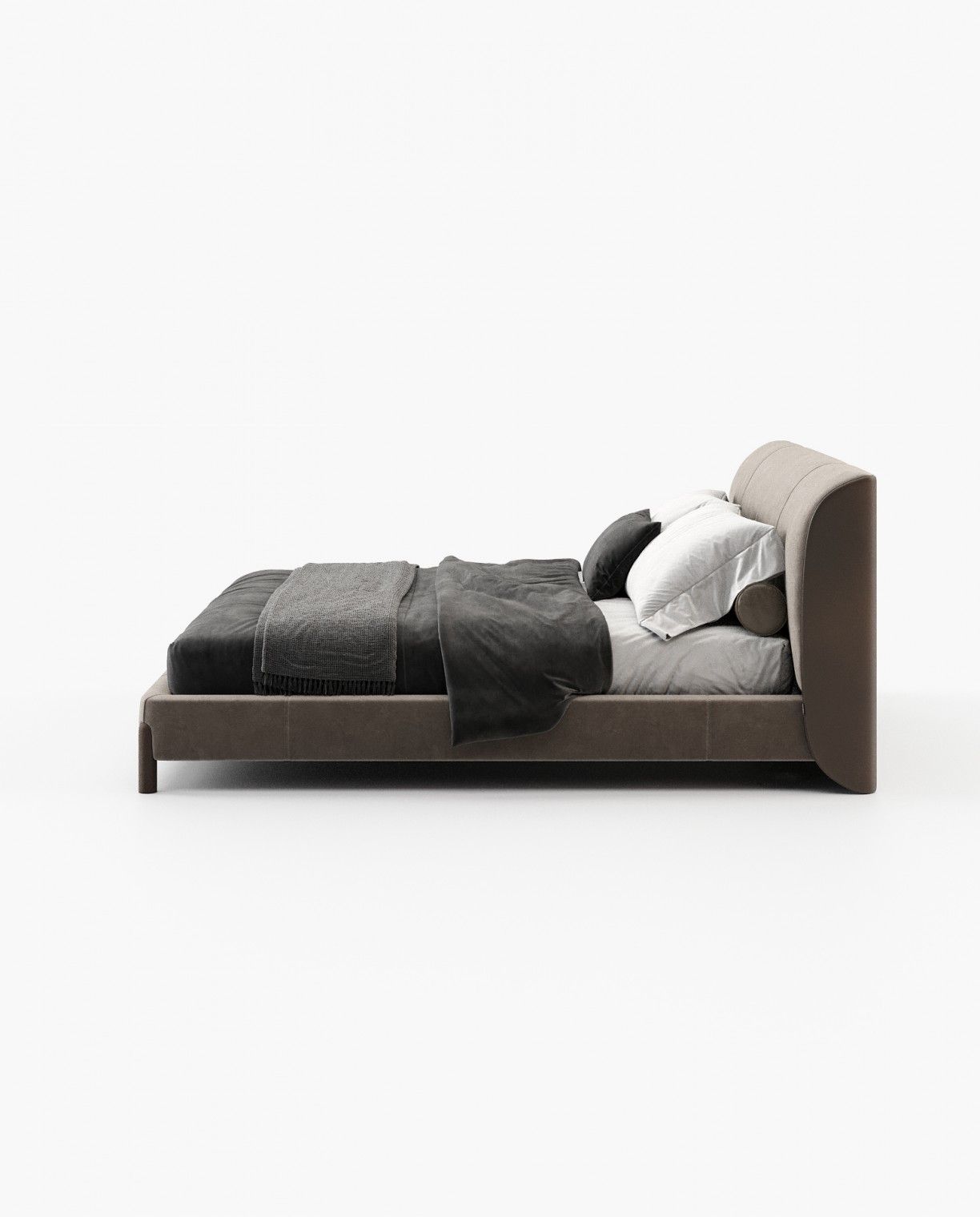 Laskasas GRAY Bed & Headboard Vienna Khaki - Araco Interiors