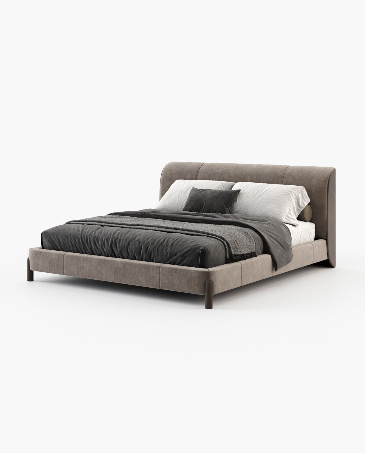 Laskasas GRAY Bed & Headboard Vienna Khaki - Araco Interiors