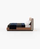 Laskasas HARRY Bed & Headboard Berlin Camel Leather - Araco Interiors