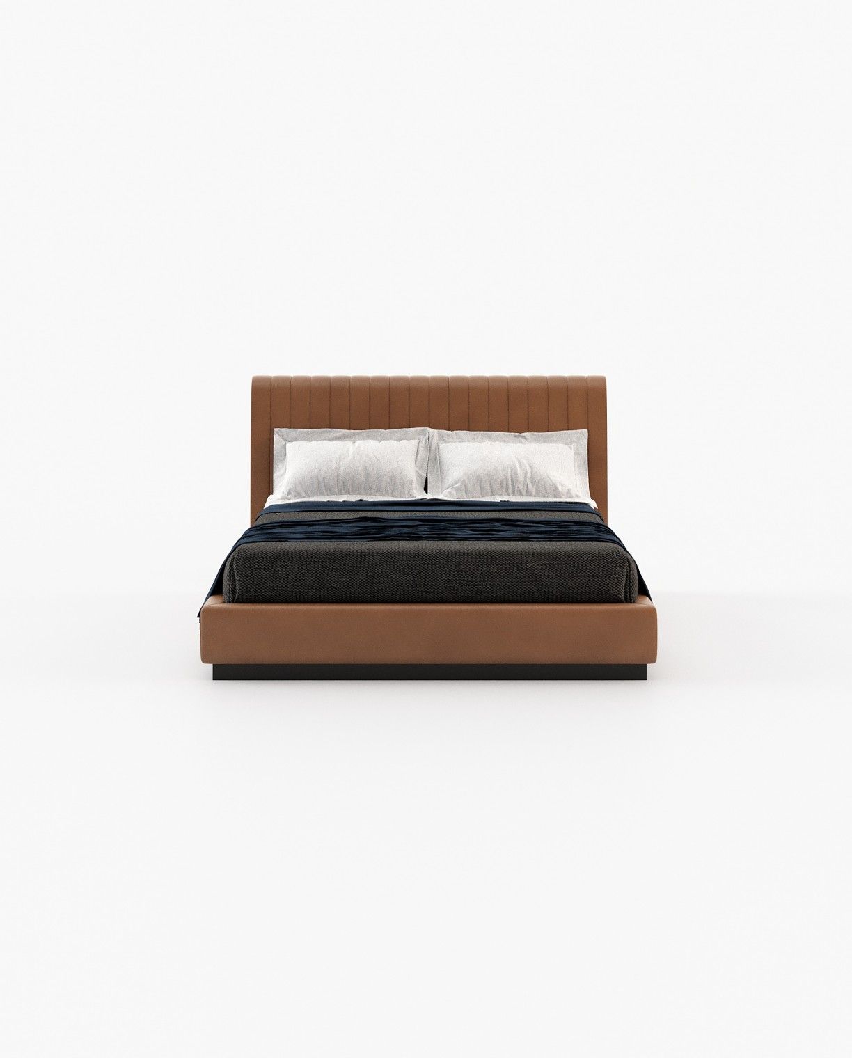 Laskasas HARRY Bed & Headboard Berlin Camel Leather - Araco Interiors