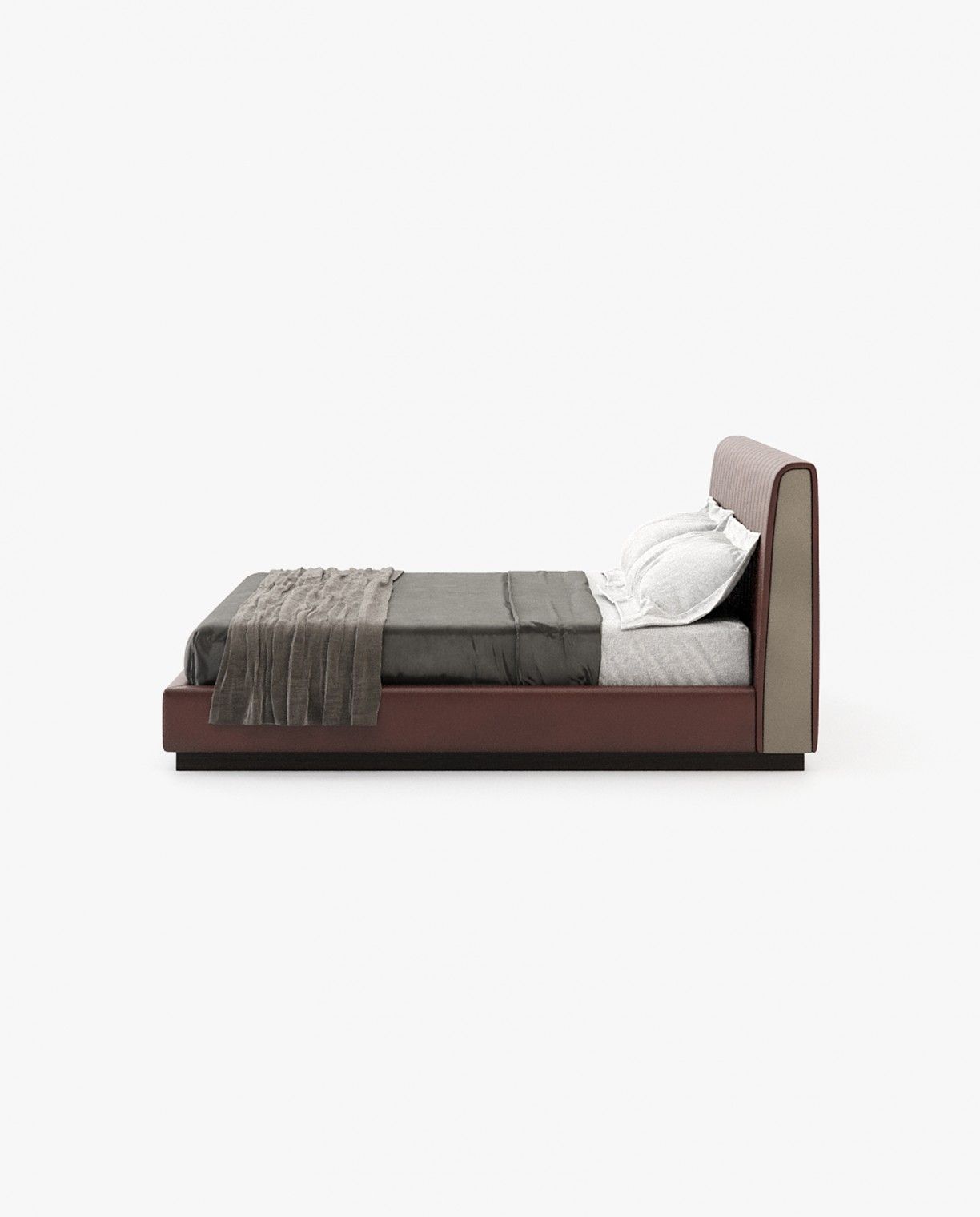 Laskasas HARRY Bed & Headboard Seoul Borgogna Leather - Araco Interiors
