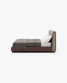 Laskasas HARRY Bed & Headboard Seoul Borgogna Leather - Araco Interiors