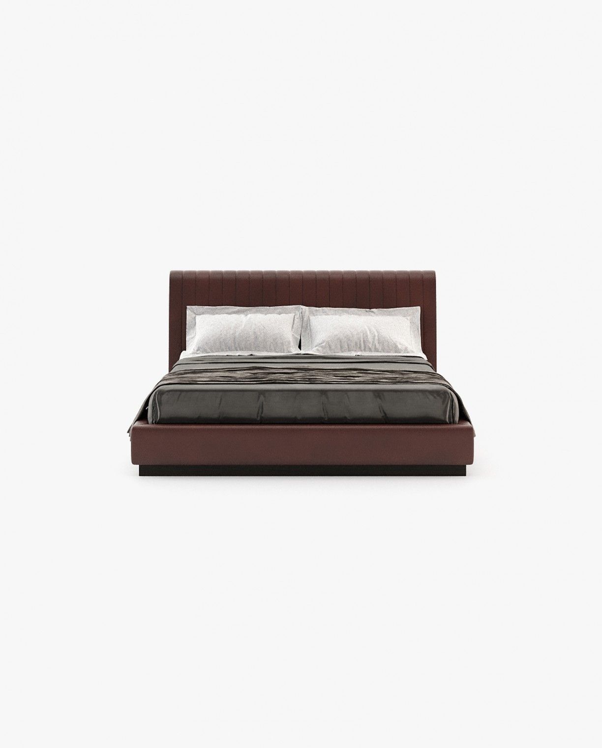 Laskasas HARRY Bed & Headboard Seoul Borgogna Leather - Araco Interiors
