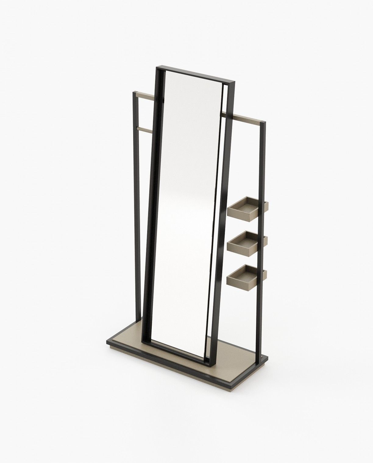 Laskasas HERBERT Mirror Beige Grey Lacquer Matte - Araco Interiors