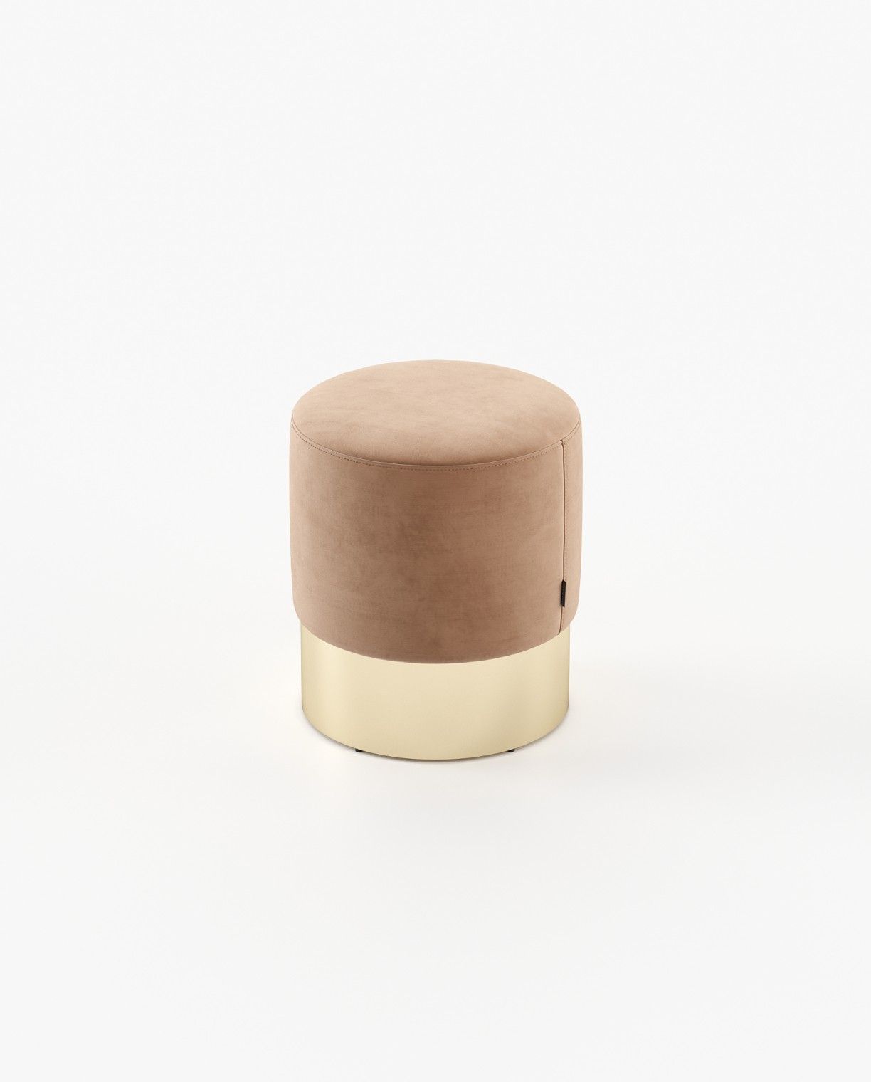 Laskasas ISAAC Footstool & Pouf Moscow Truffle Leather - Araco Interiors