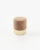 Laskasas ISAAC Footstool & Pouf Moscow Truffle Leather - Araco Interiors