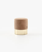 Laskasas ISAAC Footstool & Pouf Moscow Truffle Leather - Araco Interiors