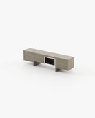 Laskasas ISIS open Media Unit Aged Oak Veneer Matte - Araco Interiors