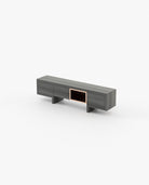 Laskasas ISIS open Media Unit Grey Eucalyptus Veneer Matte - Araco Interiors