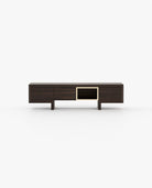 Laskasas ISIS open Media Unit Smoked Eucalyptus Veneer Matte - Araco Interiors