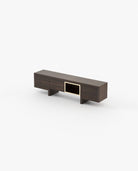 Laskasas ISIS open Media Unit Smoked Eucalyptus Veneer Matte - Araco Interiors