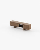 Laskasas ISIS open Media Unit Walnut Veneer Matte - Araco Interiors