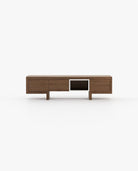 Laskasas ISIS open Media Unit Walnut Veneer Matte - Araco Interiors