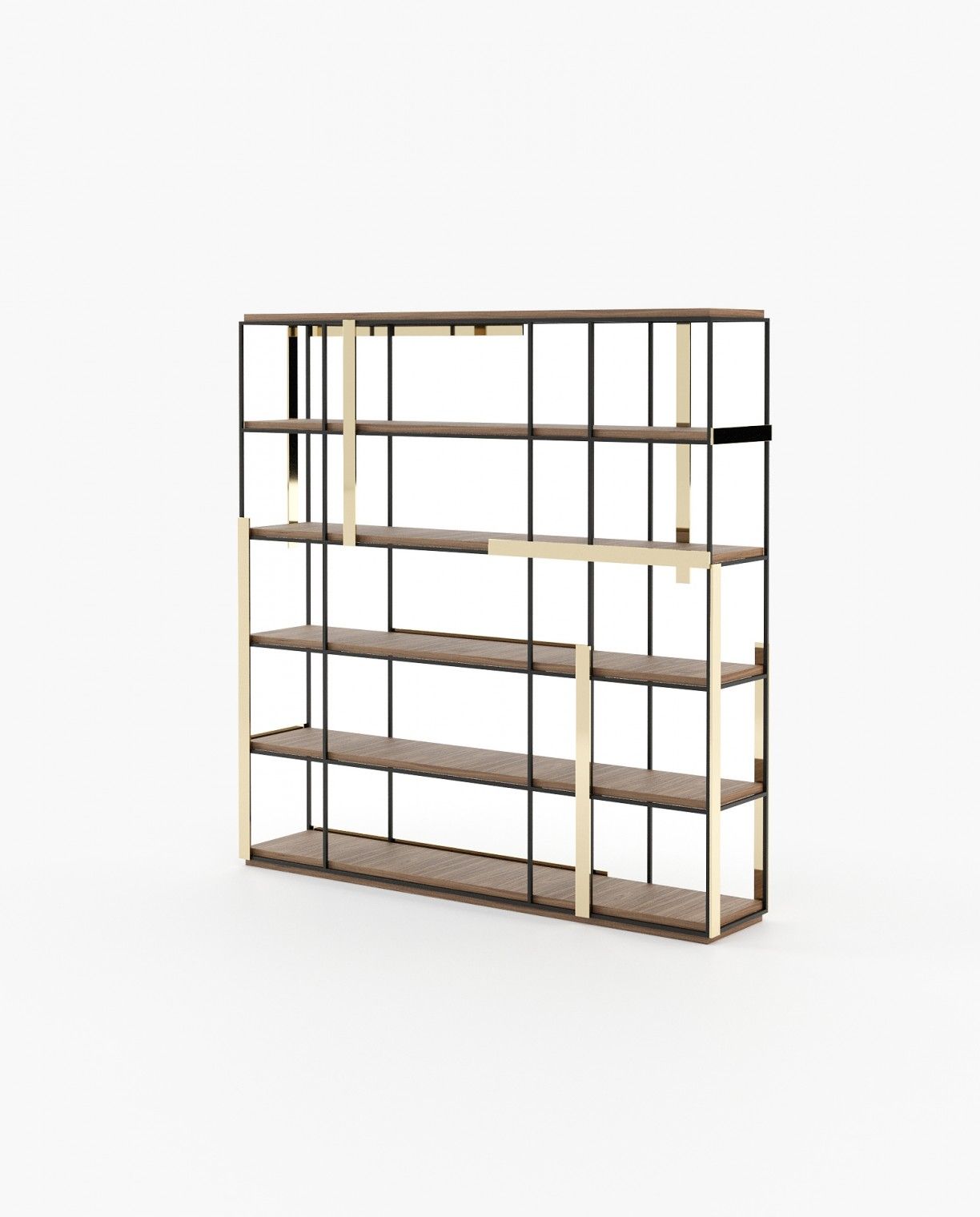 Laskasas IVES Bookcase & Shelving Walnut Veneer Matte - Araco Interiors