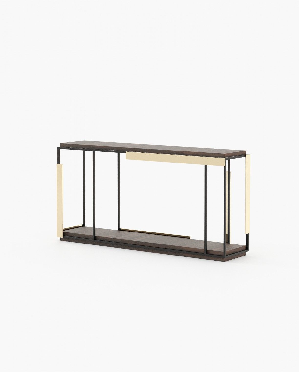 Laskasas IVES Console Table Smoked Eucalyptus Veneer Matte - Araco Interiors