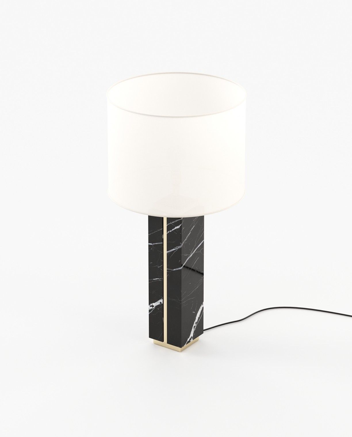 Laskasas JACK Table & Desk Lamp Nero Marquina Polished Marble - Araco Interiors