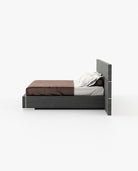 Laskasas JACKSON Bed & Headboard Grey Eucalyptus Veneer Matte - Araco Interiors
