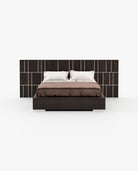 Laskasas JACKSON Bed & Headboard Smoked Eucalyptus Veneer Matte - Araco Interiors