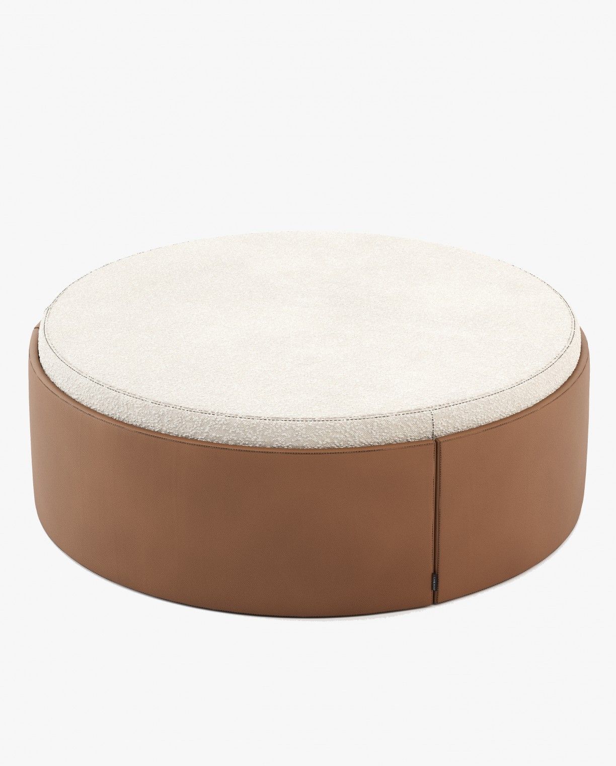 Laskasas JASON Footstool & Pouf Berlin Camel Leather - Araco Interiors