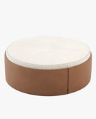 Laskasas JASON Footstool & Pouf Berlin Camel Leather - Araco Interiors