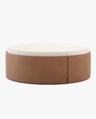 Laskasas JASON Footstool & Pouf Berlin Camel Leather - Araco Interiors