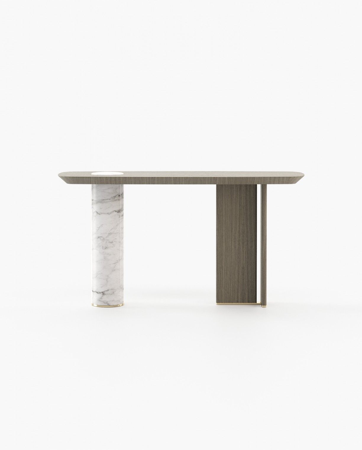 Laskasas KAHLO Console Table Aged Oak Veneer Matte - Araco Interiors