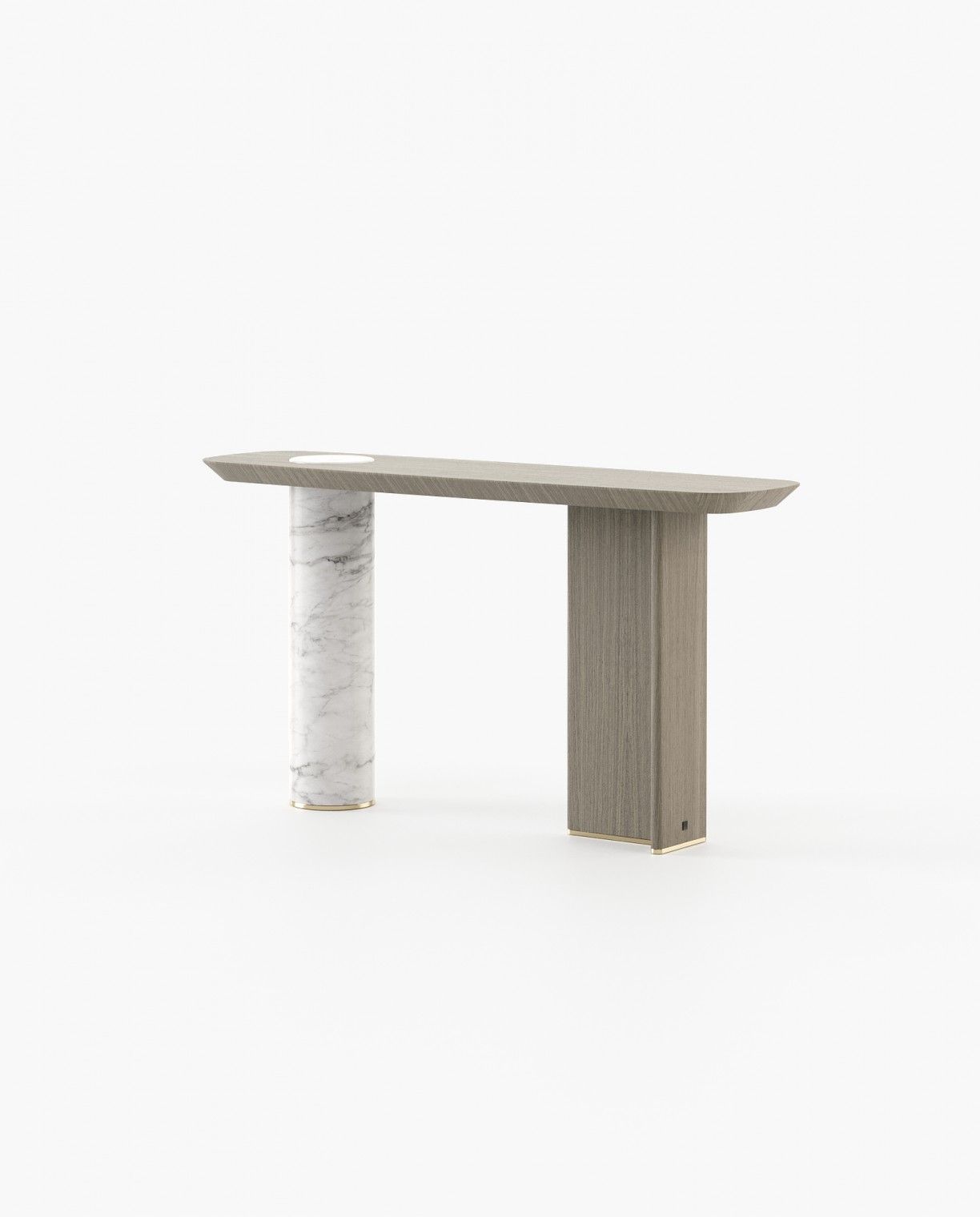 Laskasas KAHLO Console Table Aged Oak Veneer Matte - Araco Interiors