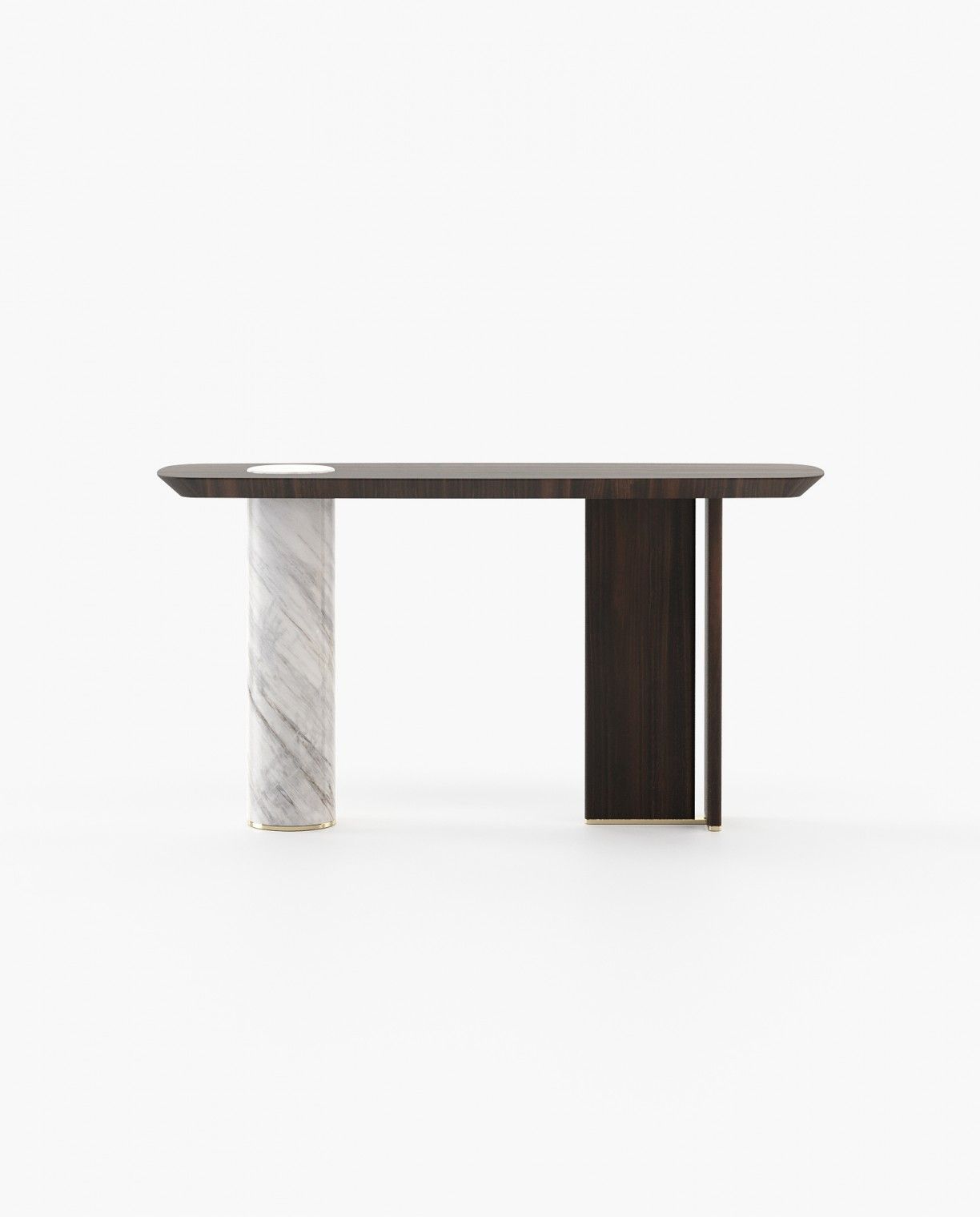 Laskasas KAHLO Console Table Smoked Eucalyptus Veneer Matte - Araco Interiors
