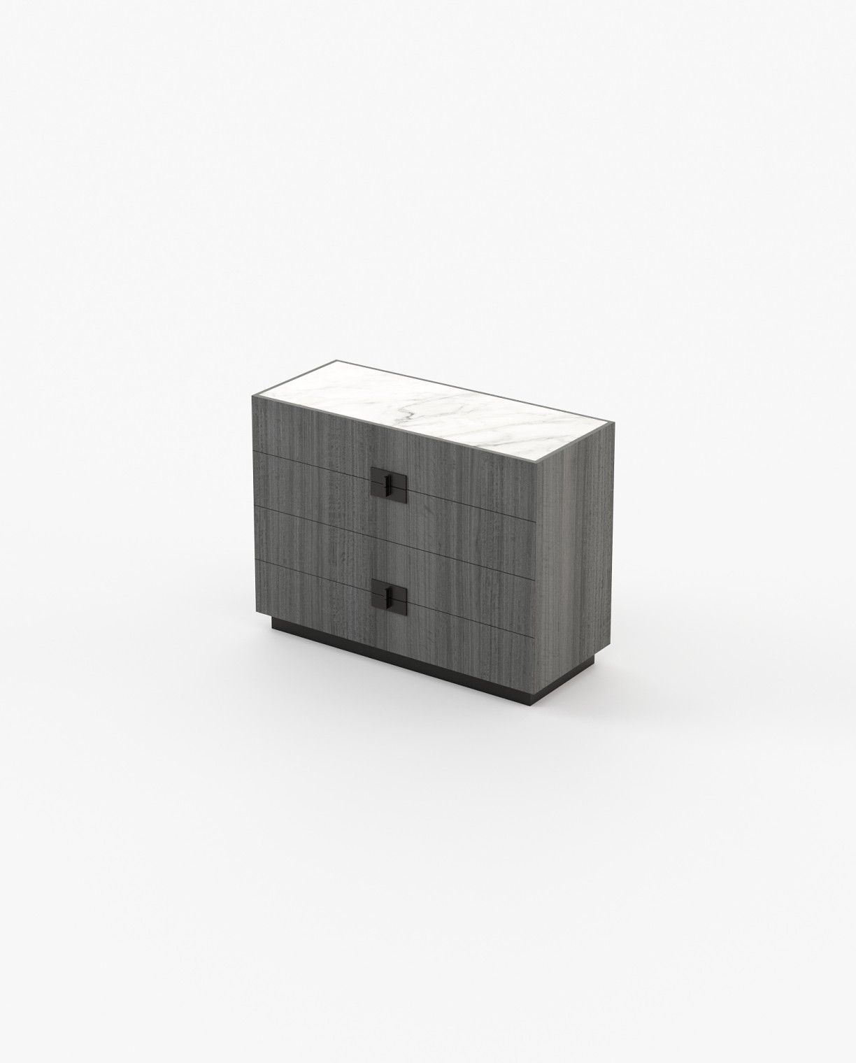 Laskasas LADY Set of 4 Chest of Drawers Grey Eucalyptus Veneer Matte - Araco Interiors