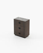 Laskasas LADY Tallboy Chest of Drawers Smoked Eucalyptus Veneer Matte - Araco Interiors