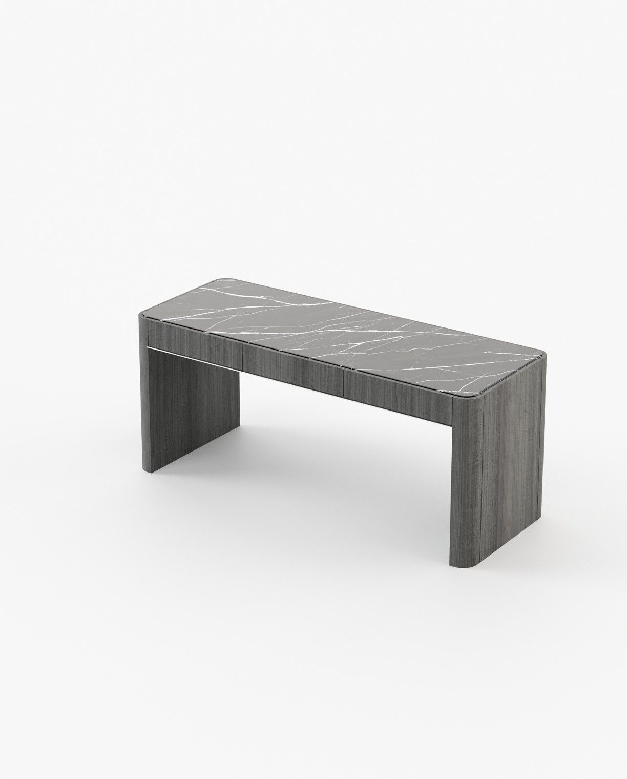 Laskasas LARSON Desk Grey Eucalyptus Veneer Matte - Araco Interiors